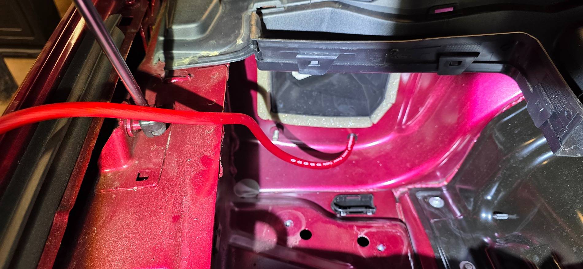 S650 Mustang Need advice: routing subwoofer power through firewall 1000021379