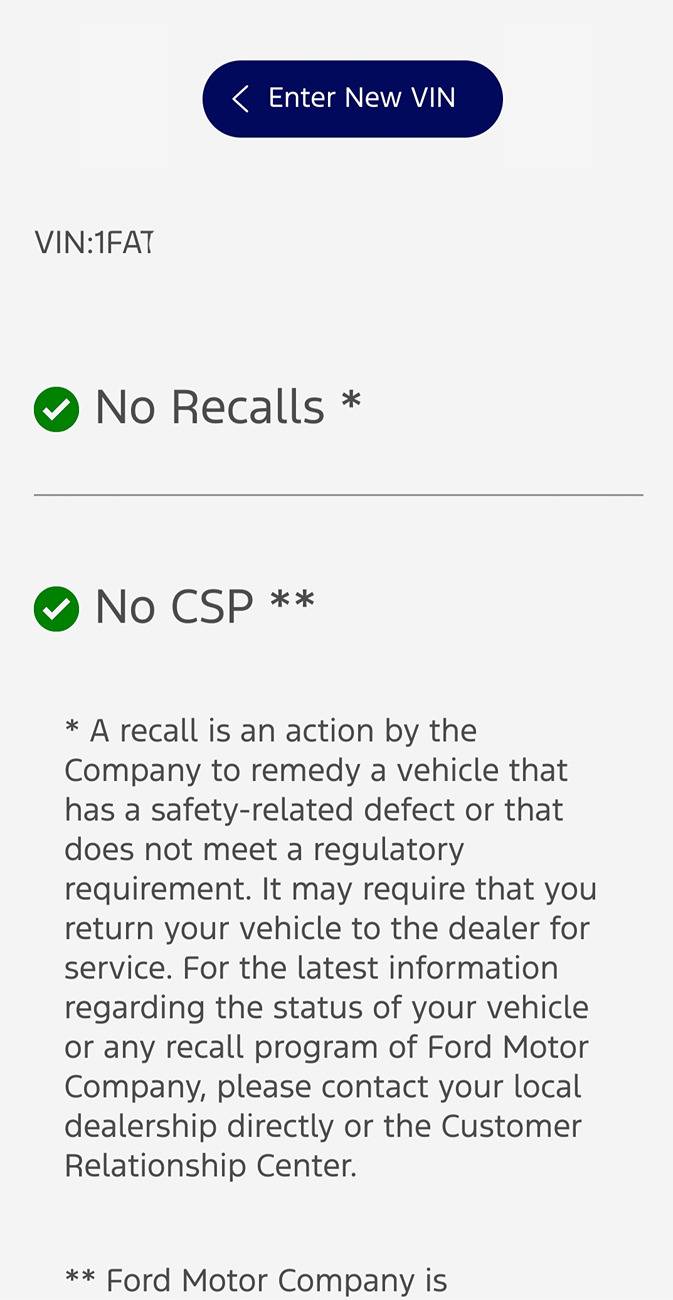 S650 Mustang Australia - 24C35 S650 Recall and Service Action Lookup 1000093530