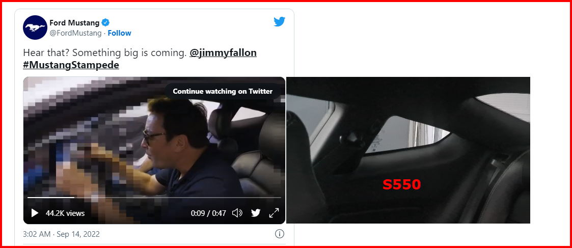 S650 Mustang New Video Teaser: Jim Farley and Jimmy Fallon Check out the S650 Mustang 1663155663208