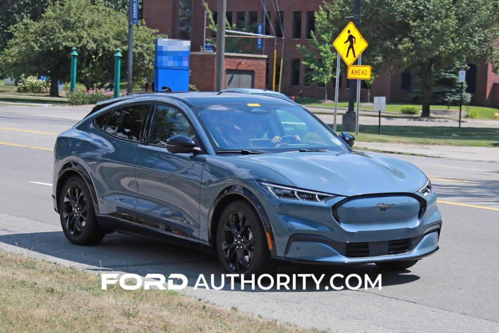 S650 Mustang 2024 Mustang EcoBoost Convertible Spied in Vapor Blue w/Blue Brembos 1668016538941