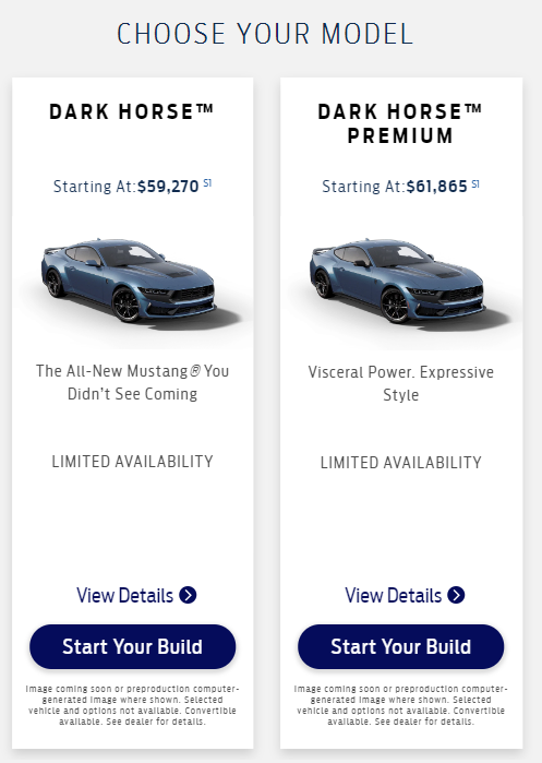 S650 Mustang Price Increase on Dark Horse Premium Model 1683098665208
