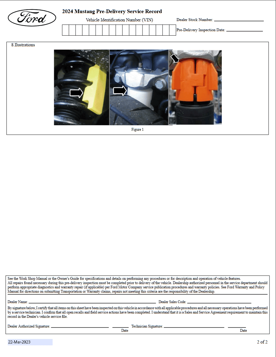 2024 Mustang PDI (PreDelivery Inspection) Checklist Released