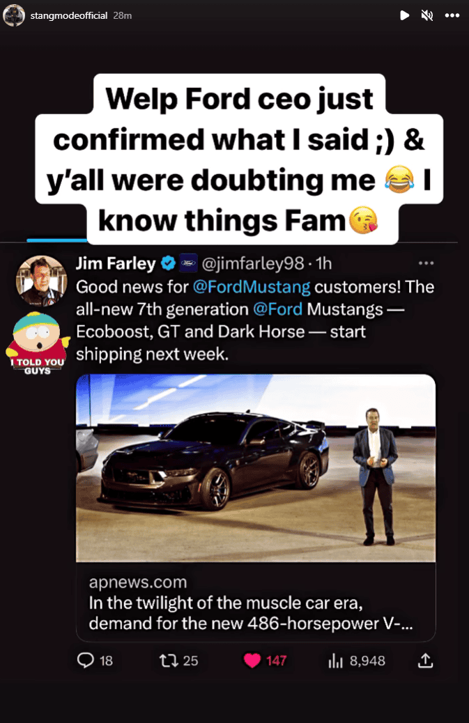 S650 Mustang OKTB (OK-To-Buy) Achieved for 2024 Mustang S650! 1691778335502