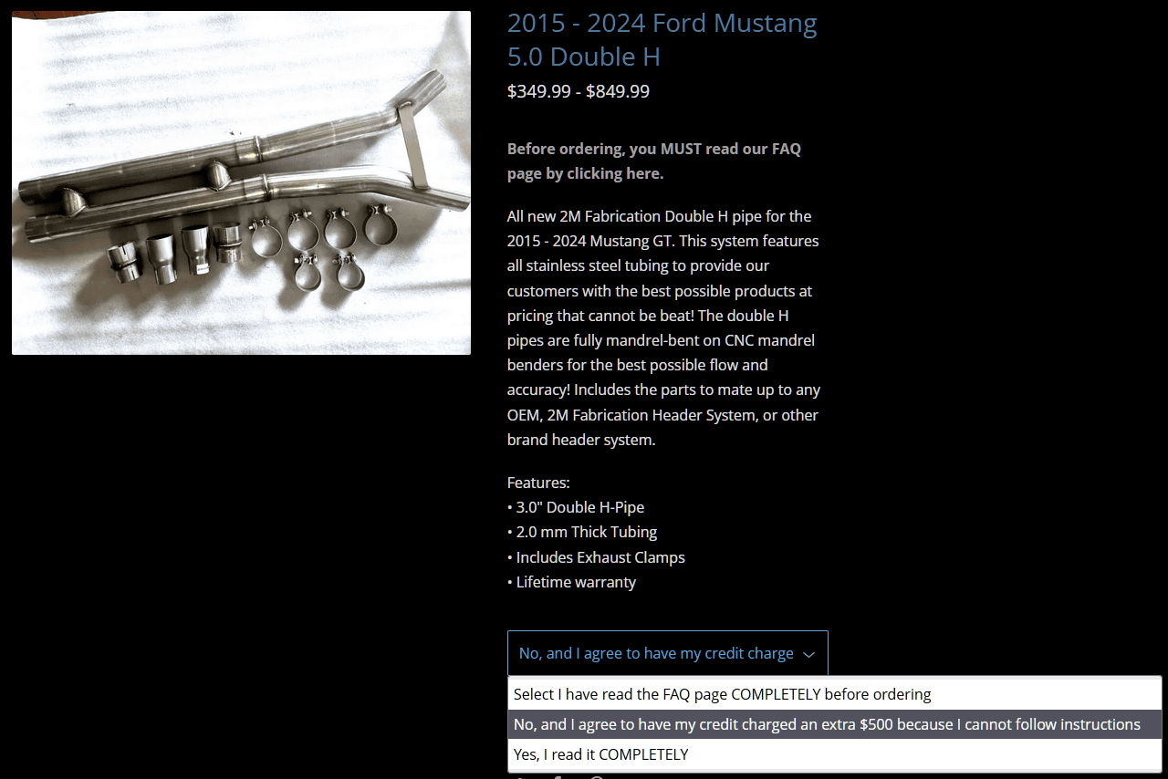 S650 Mustang Long Tube Headers 1695795970337