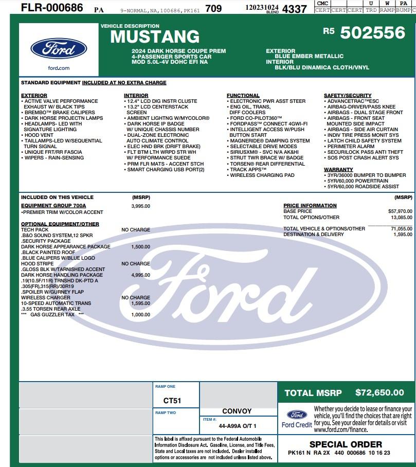 S650 Mustang Lots of unsold dark horse on ground 1701555976813