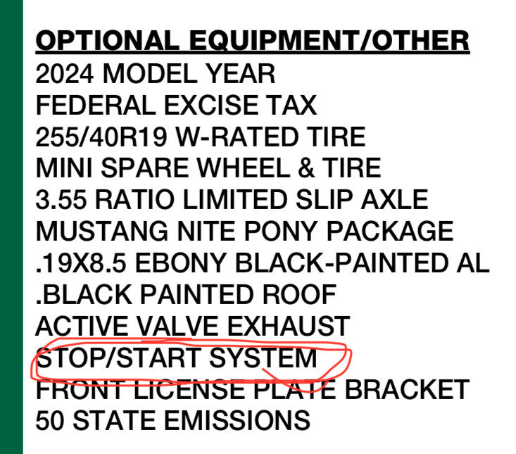 S650 Mustang Start/Stop Job 2 GT 1708154835203