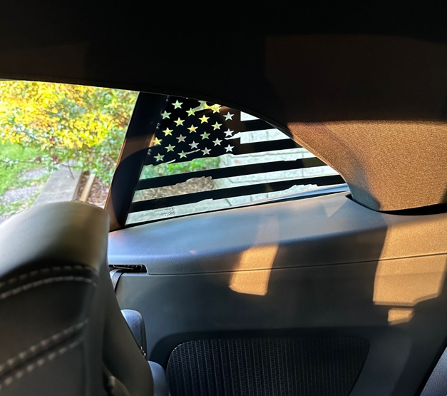 S650 Mustang I put on some war torn American flag quarter window decals today. 1715485108316-gx