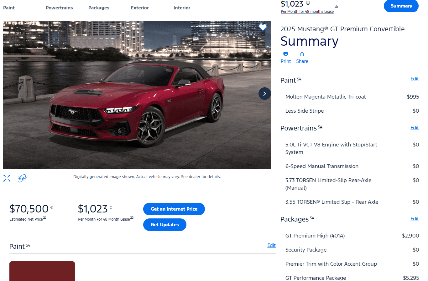 2025 Mustang Build & Price Online Configurator Now Live Page 10 Mustang7G 2024+ S650