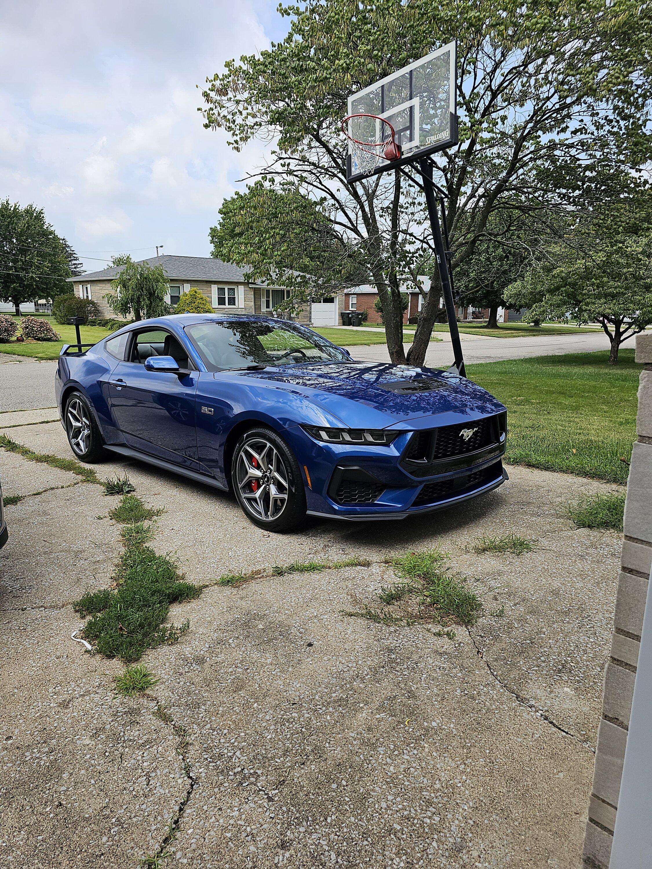 S650 Mustang Pictures of my delivered 2024 Mustang GT in Atlas Blue! 20230825_135210