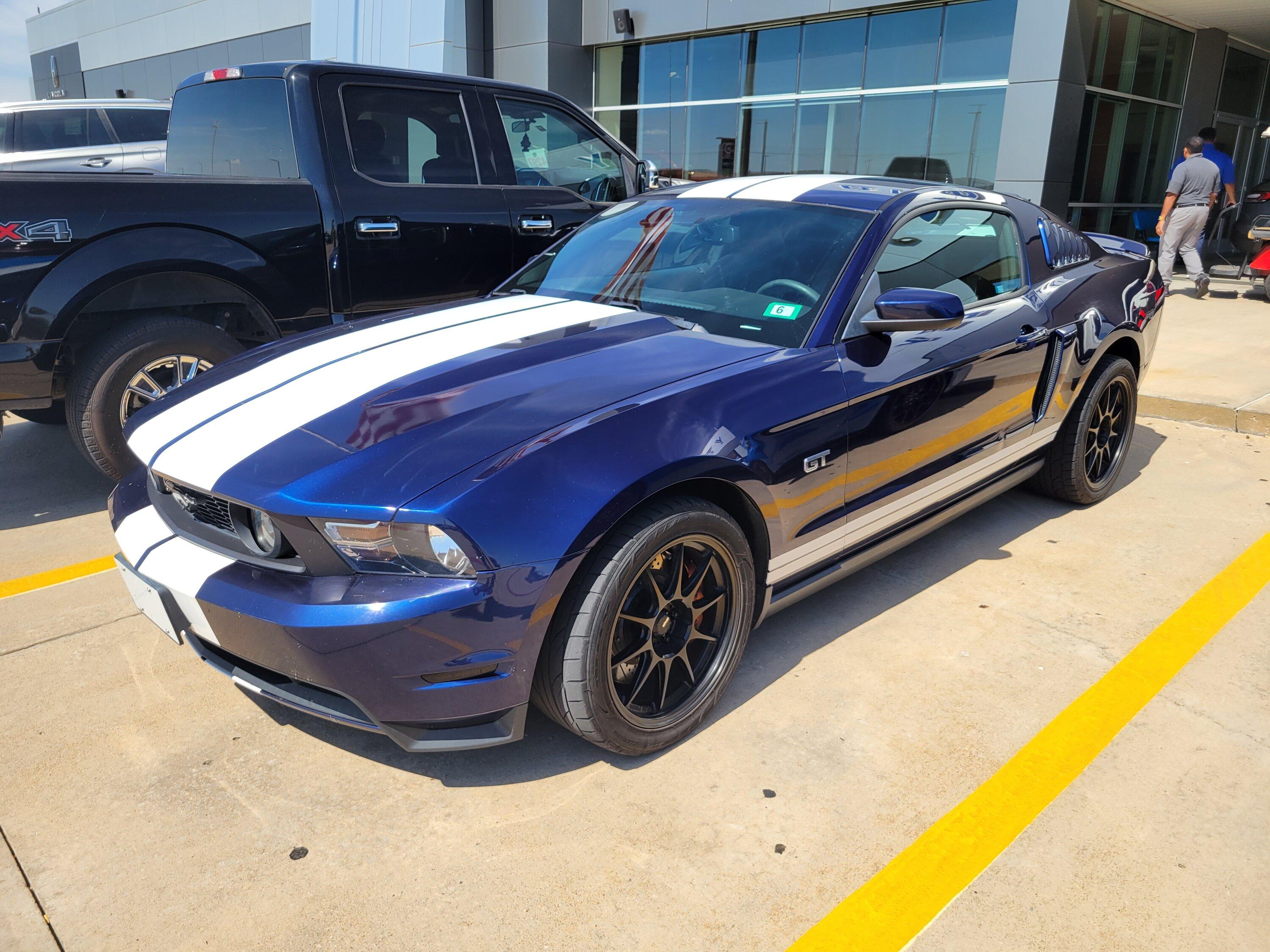 S650 Mustang Custom Super Snake Vinyl Stripes Installed 20230927_131322