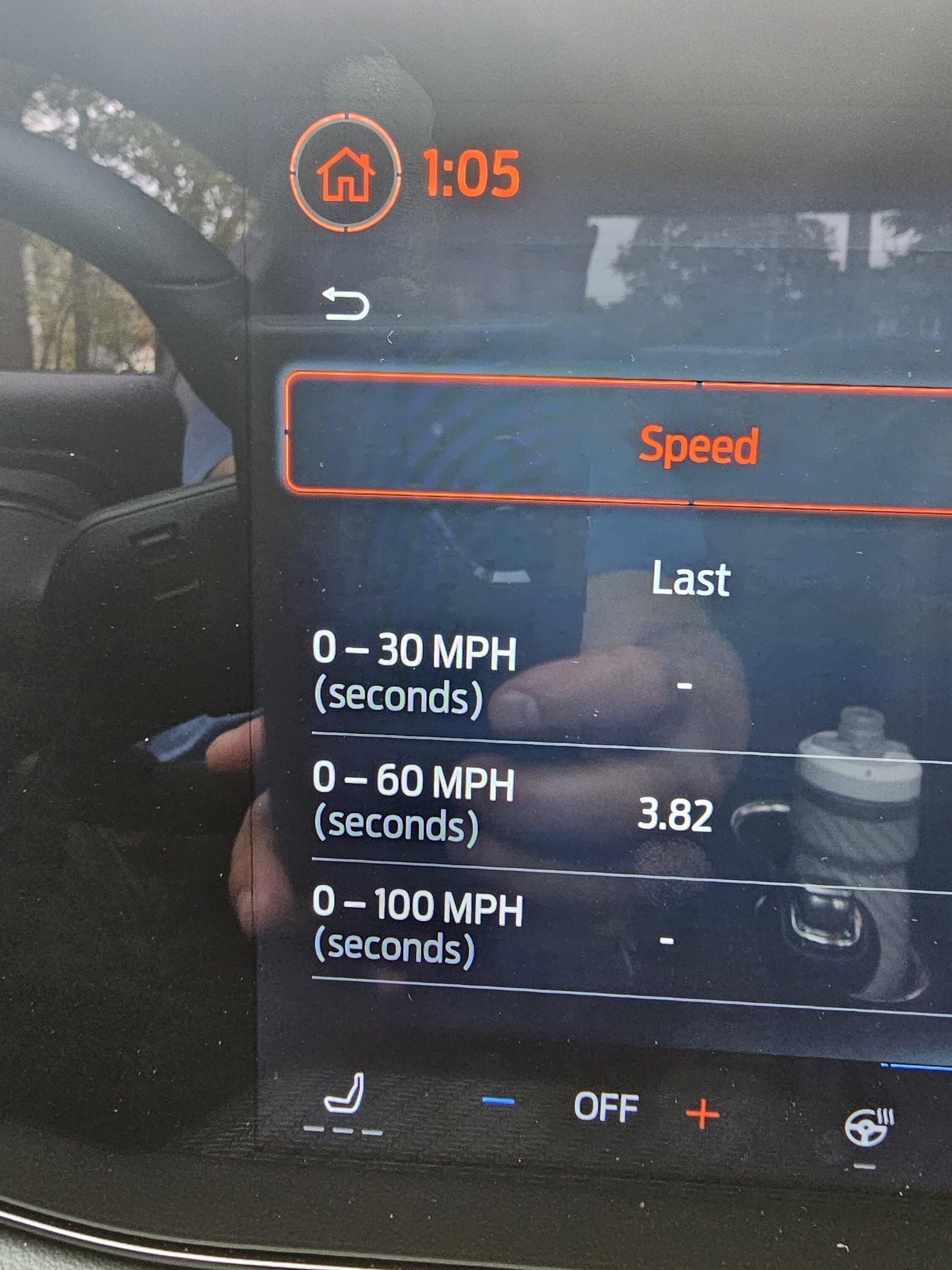 S650 Mustang This can't be right? First 0-60 pull 20231018_130527