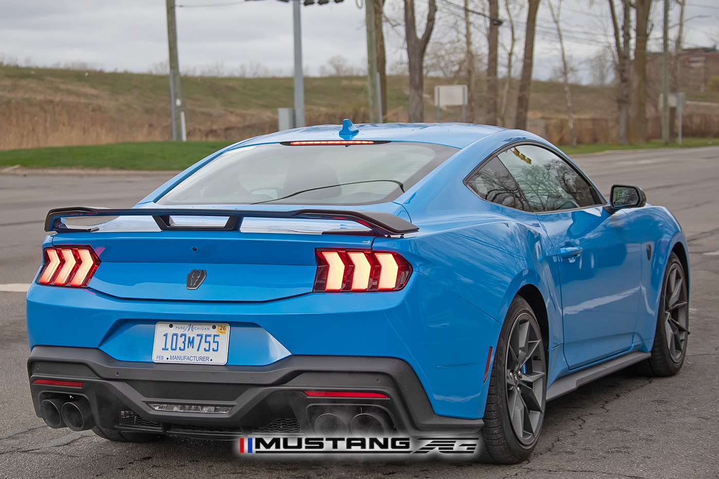 S650 Mustang Flat Rock plant down due to quality issues 2024-dark-horse-mustang-grabber-blue-spied-14-