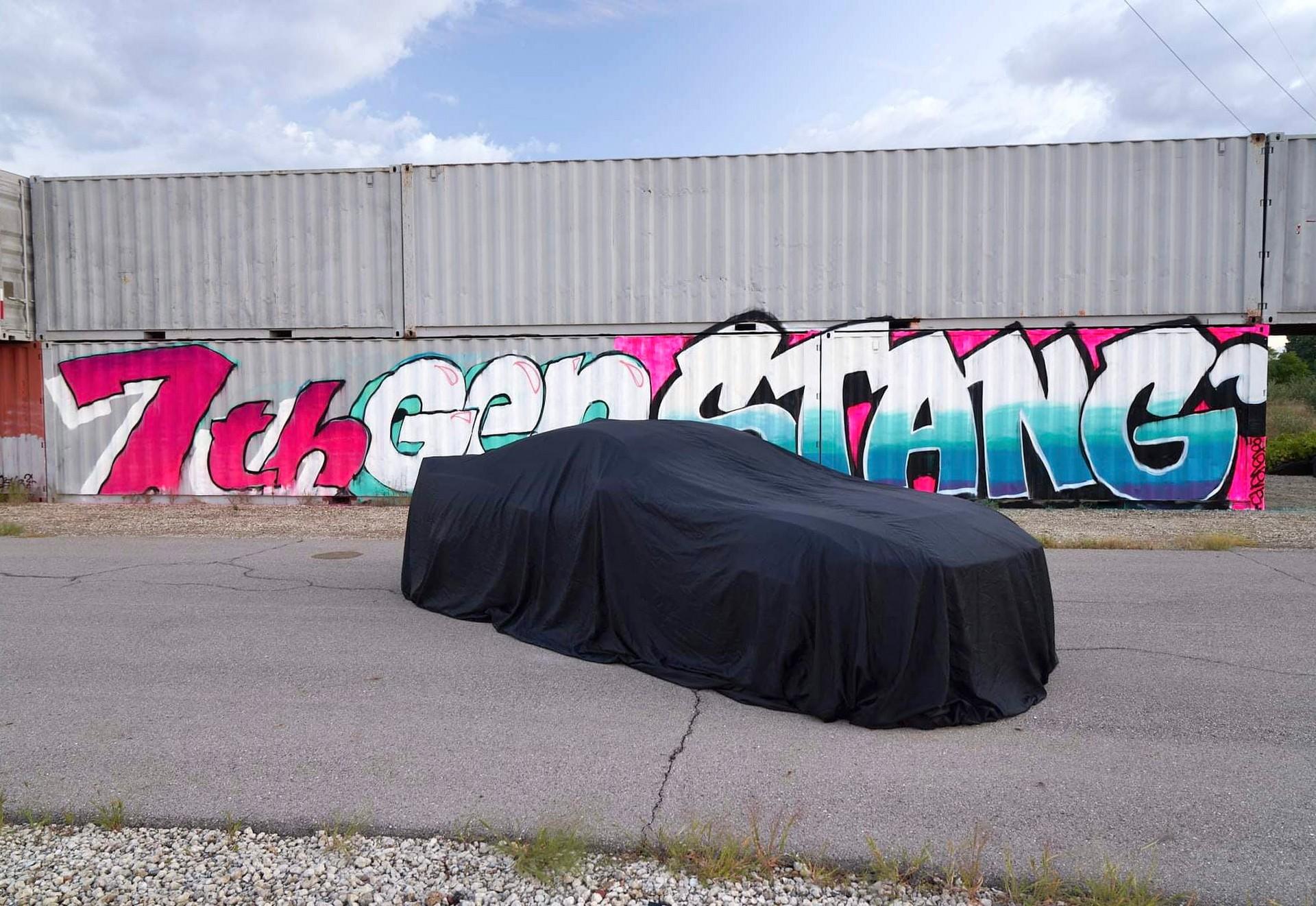 S650 Mustang New 7th gen Mustang teaser image with ducktail spoiler under cover! 2024-Ford-Mustang-1-1