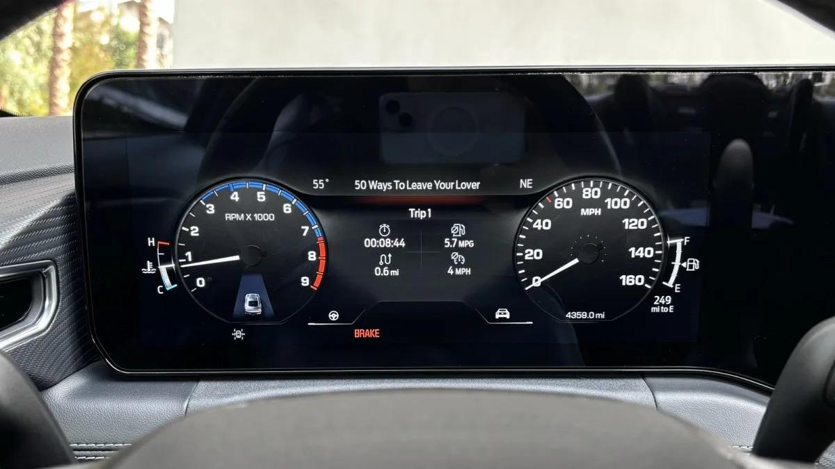 S650 Mustang 2025 GT Review 2024-Ford-Mustang-GT-gauges-Fox-Body-view