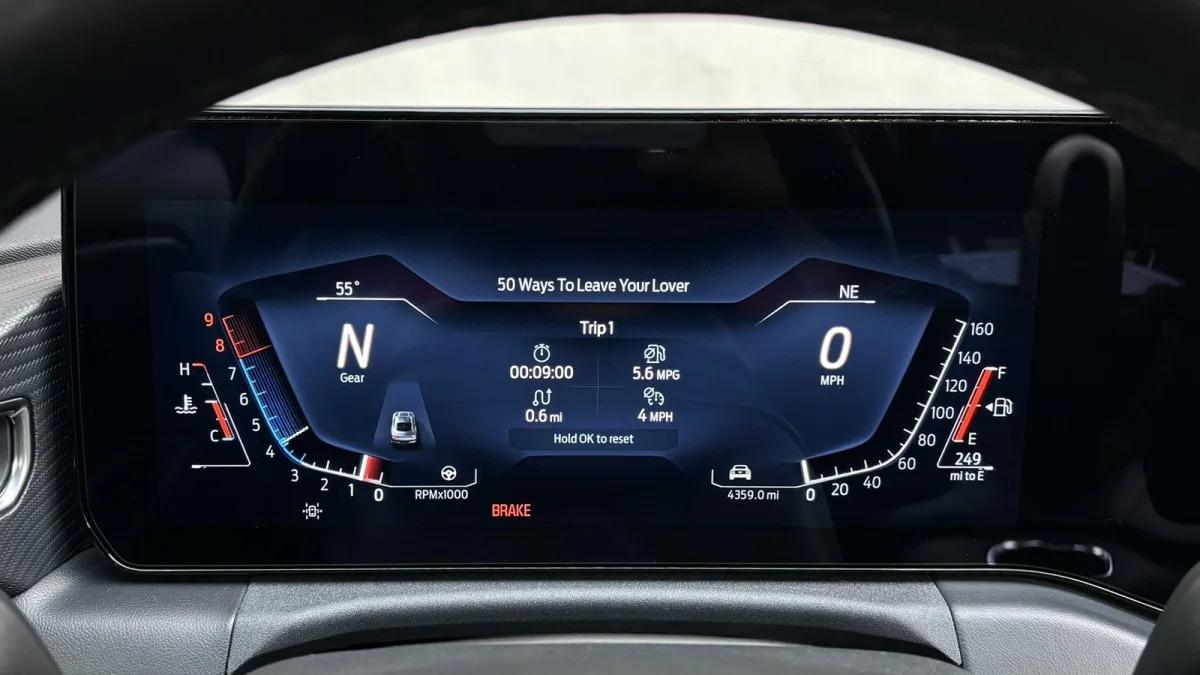 S650 Mustang 2025 GT Review 2024-Ford-Mustang-GT-gauges-Sport-view