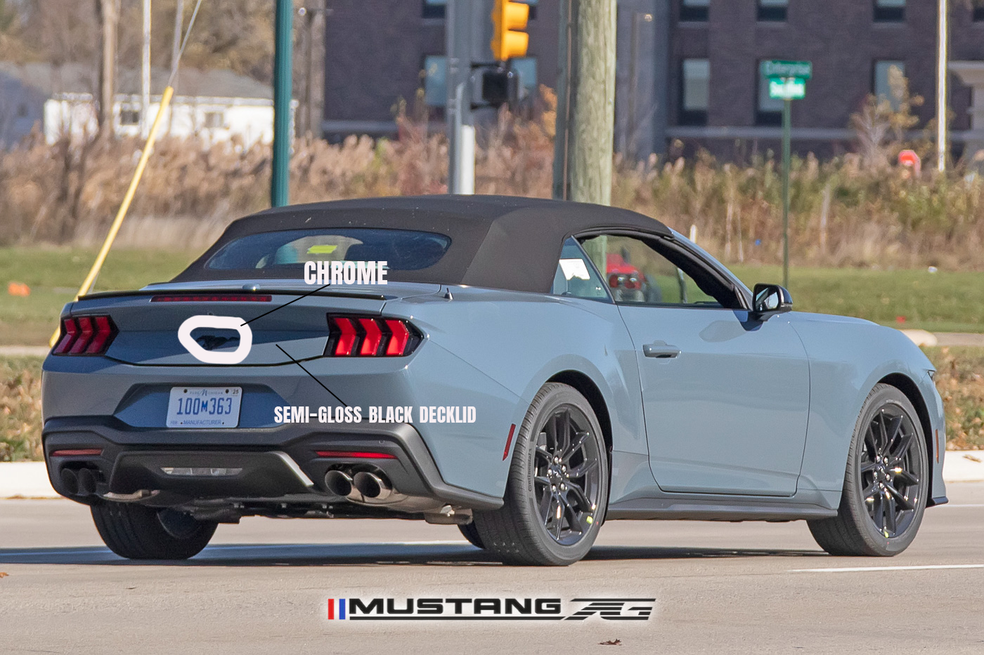 S650 Mustang 2024 Mustang EcoBoost Convertible Spied in Vapor Blue w/Blue Brembos 2024-mustang-convertible-ecoboost-vapor-blue-s650-13