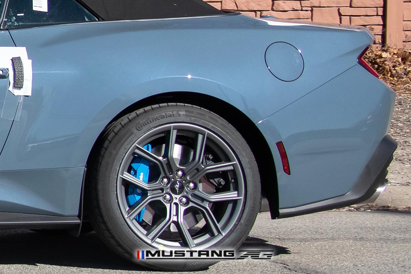 S650 Mustang 2024 Mustang EcoBoost Convertible Spied in Vapor Blue w/Blue Brembos 2024-mustang-convertible-ecoboost-vapor-blue-s650-6