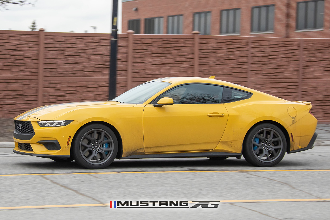 S650 Mustang Racing Stripes Spied on Yellow Splash 2024 Mustang GT & EcoBoost (S650) 2024-mustang-ecoboost-s650-yellow-splash-racing-stripes-3