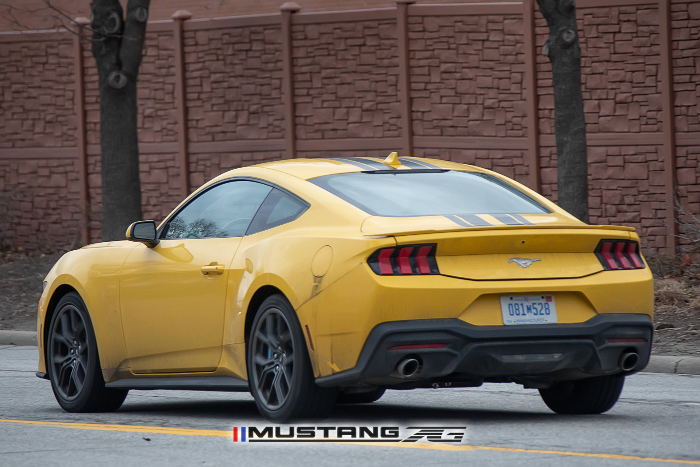 S650 Mustang Racing Stripes Spied on Yellow Splash 2024 Mustang GT & EcoBoost (S650) 2024-mustang-ecoboost-s650-yellow-splash-racing-stripes-7