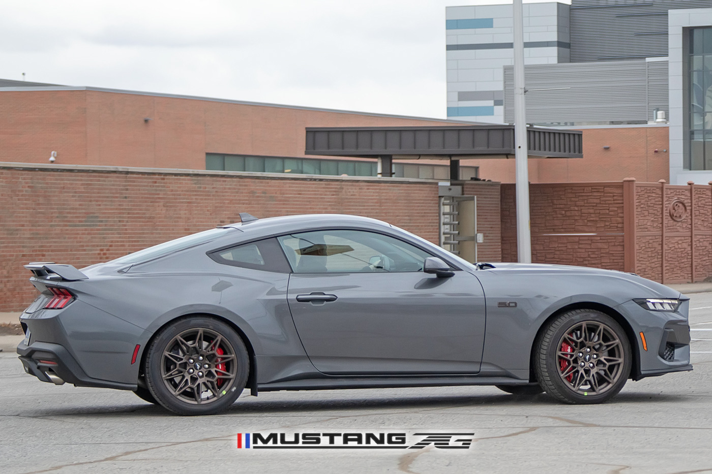 S650 Mustang Red & Black Stripes Spied on Carbonized Gray 2024 Mustang GT w/Bronze Appearance Package 2024-mustang-gt-carbonized-gray-bronze-package-black-red-racing-stripes-14