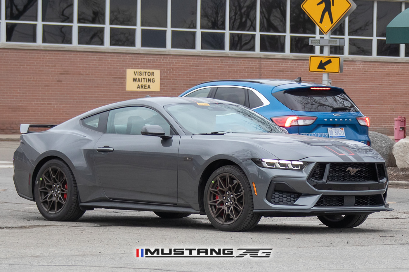 S650 Mustang Red & Black Stripes Spied on Carbonized Gray 2024 Mustang GT w/Bronze Appearance Package 2024-mustang-gt-carbonized-gray-bronze-package-black-red-racing-stripes-6