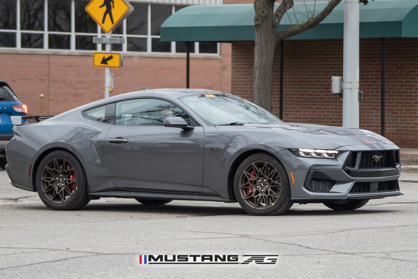 S650 Mustang Red & Black Stripes Spied on Carbonized Gray 2024 Mustang GT w/Bronze Appearance Package 2024-mustang-gt-carbonized-gray-bronze-package-black-red-racing-stripes-7