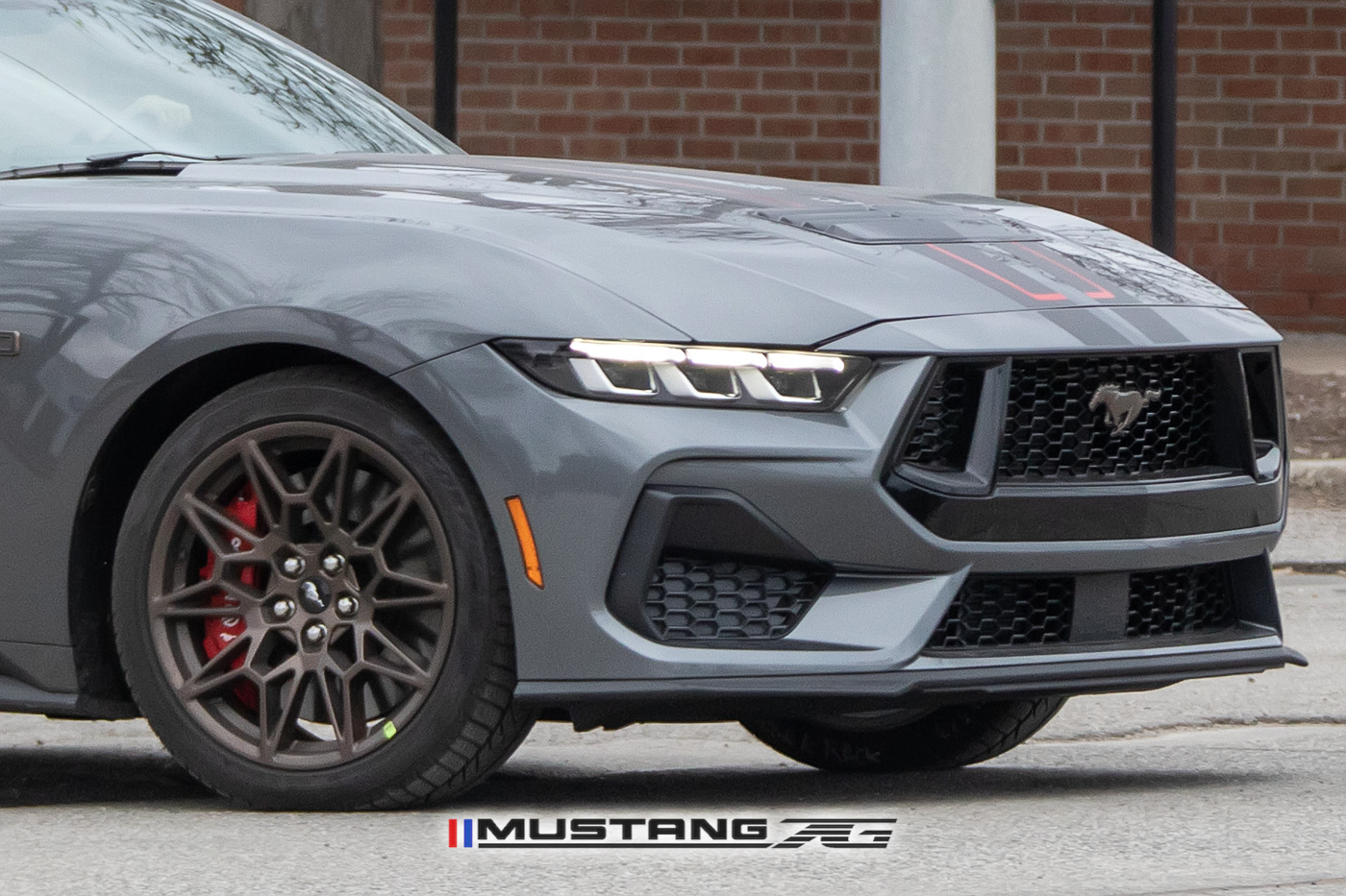 S650 Mustang Red & Black Stripes Spied on Carbonized Gray 2024 Mustang GT w/Bronze Appearance Package 2024-mustang-gt-carbonized-gray-bronze-package-black-red-racing-stripes-8
