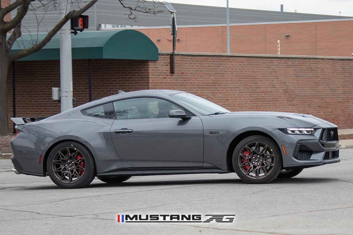 S650 Mustang Red & Black Stripes Spied on Carbonized Gray 2024 Mustang GT w/Bronze Appearance Package 2024-mustang-gt-carbonized-gray-bronze-package-black-red-racing-stripes-9