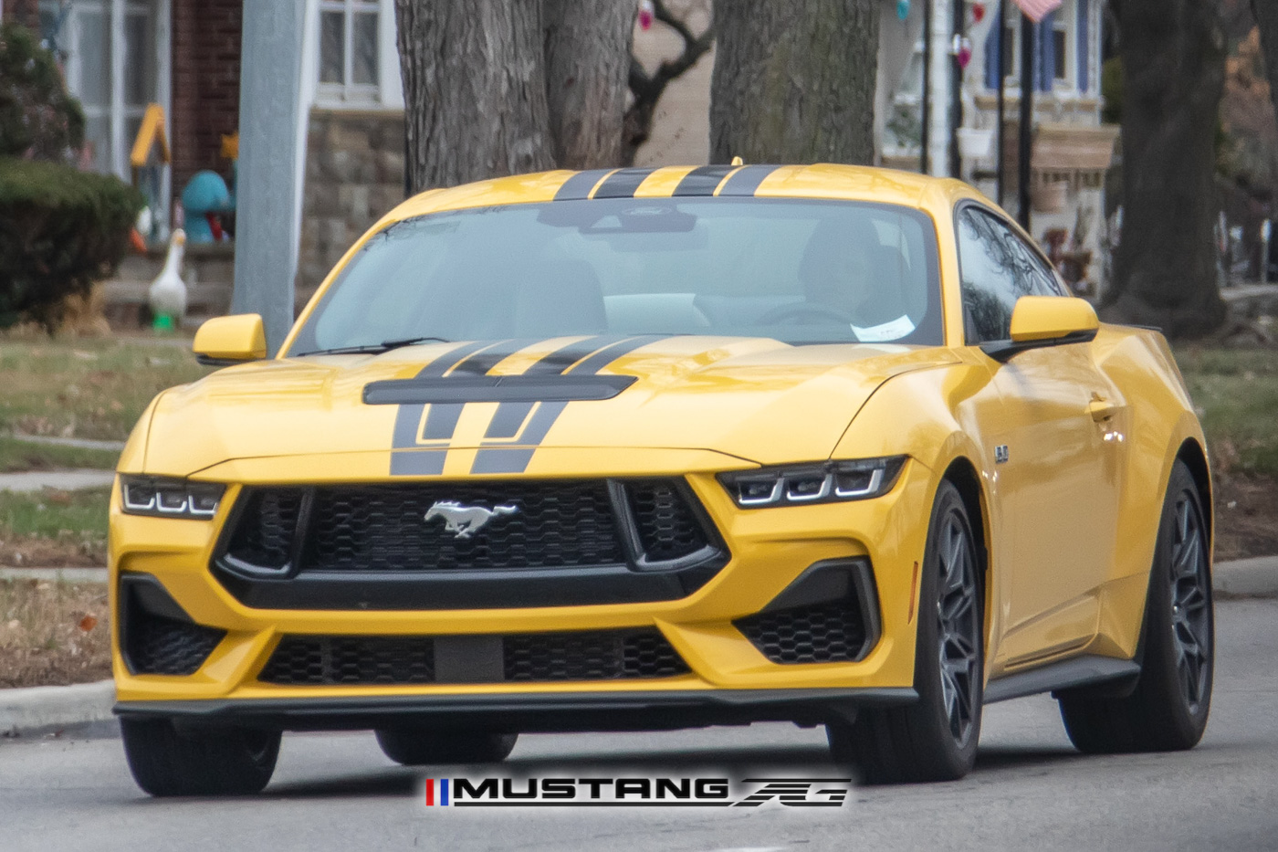 S650 Mustang Racing Stripes Spied on Yellow Splash 2024 Mustang GT & EcoBoost (S650) 2024-mustang-gt-s650-yellow-splash-racing-stripes-1