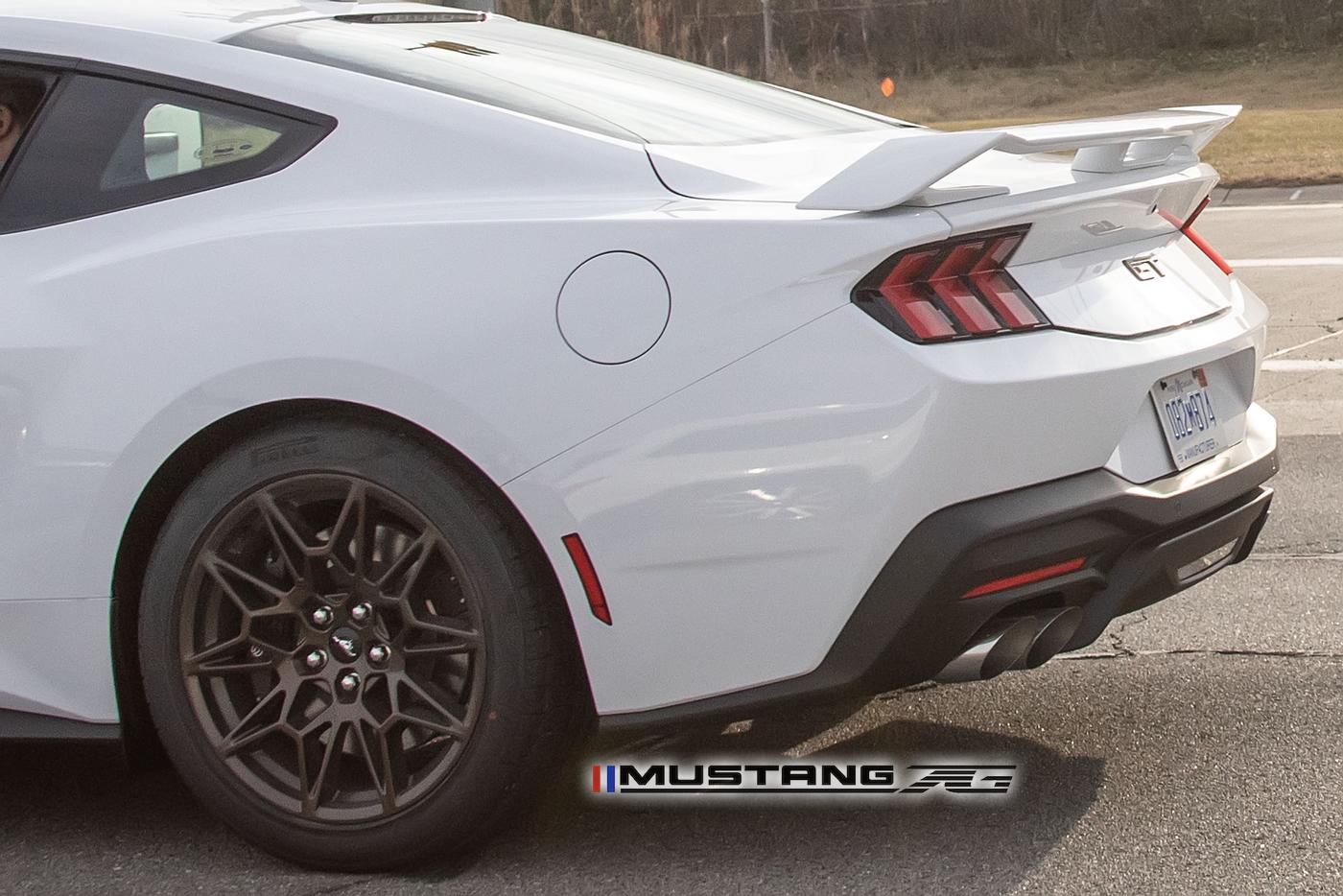 S650 Mustang 2024 Mustang GT (S650) Spied in White with Bronze Appearance Package 2024-mustang-gt-white-bronze-wheels-9
