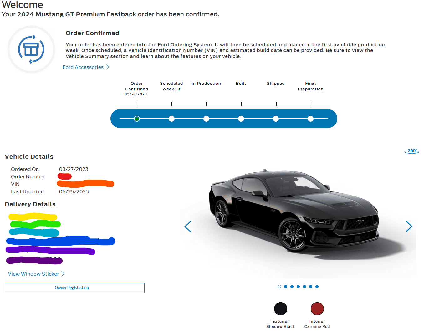 S650 Mustang Post your scheduled production build dates here! 2024 Mustang order confirmatio