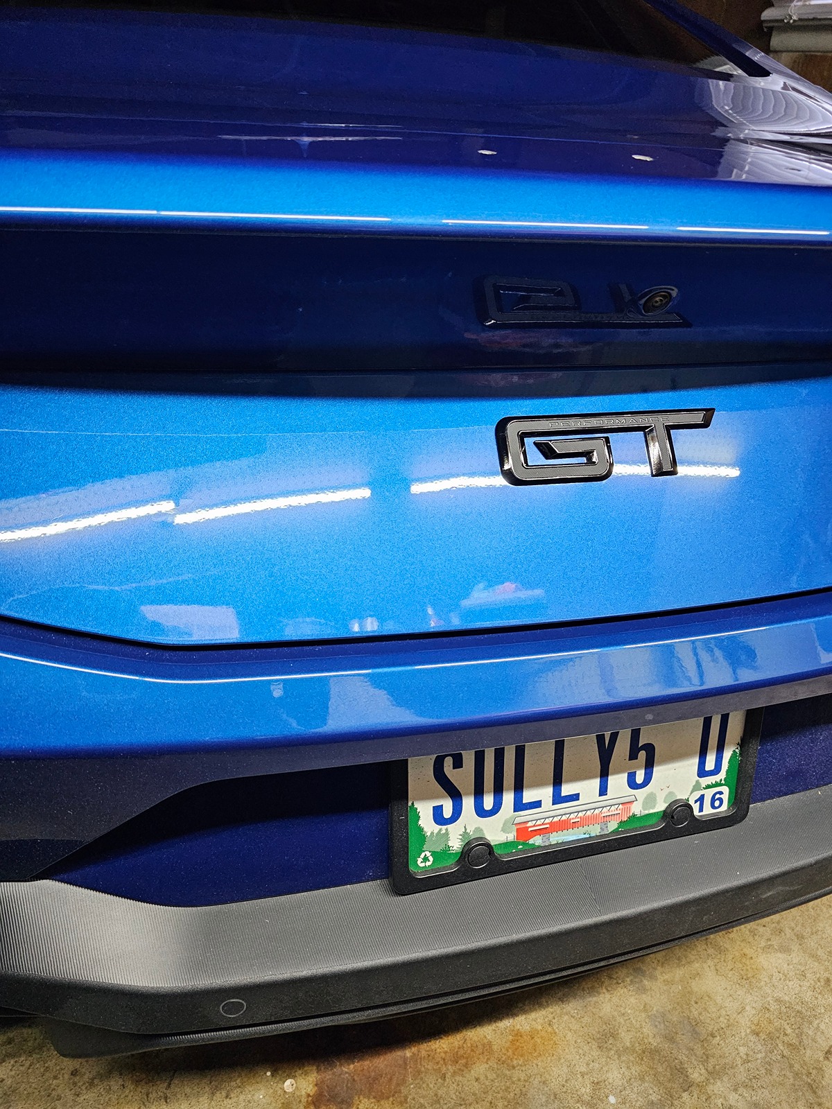 S650 Mustang Annoyed... dented decklid replacing the GT Badge 20240315_105907