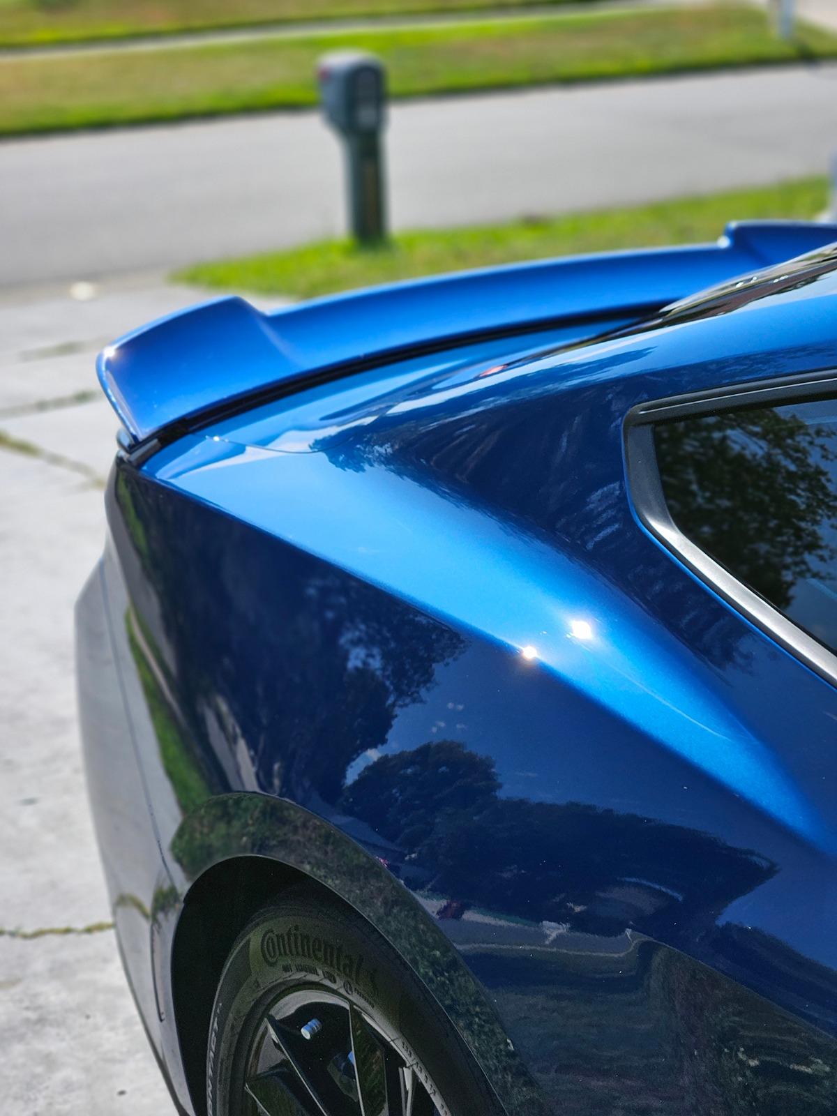 S650 Mustang Mmd duck tail from s550 on an s650 fitment check 20240523_171348
