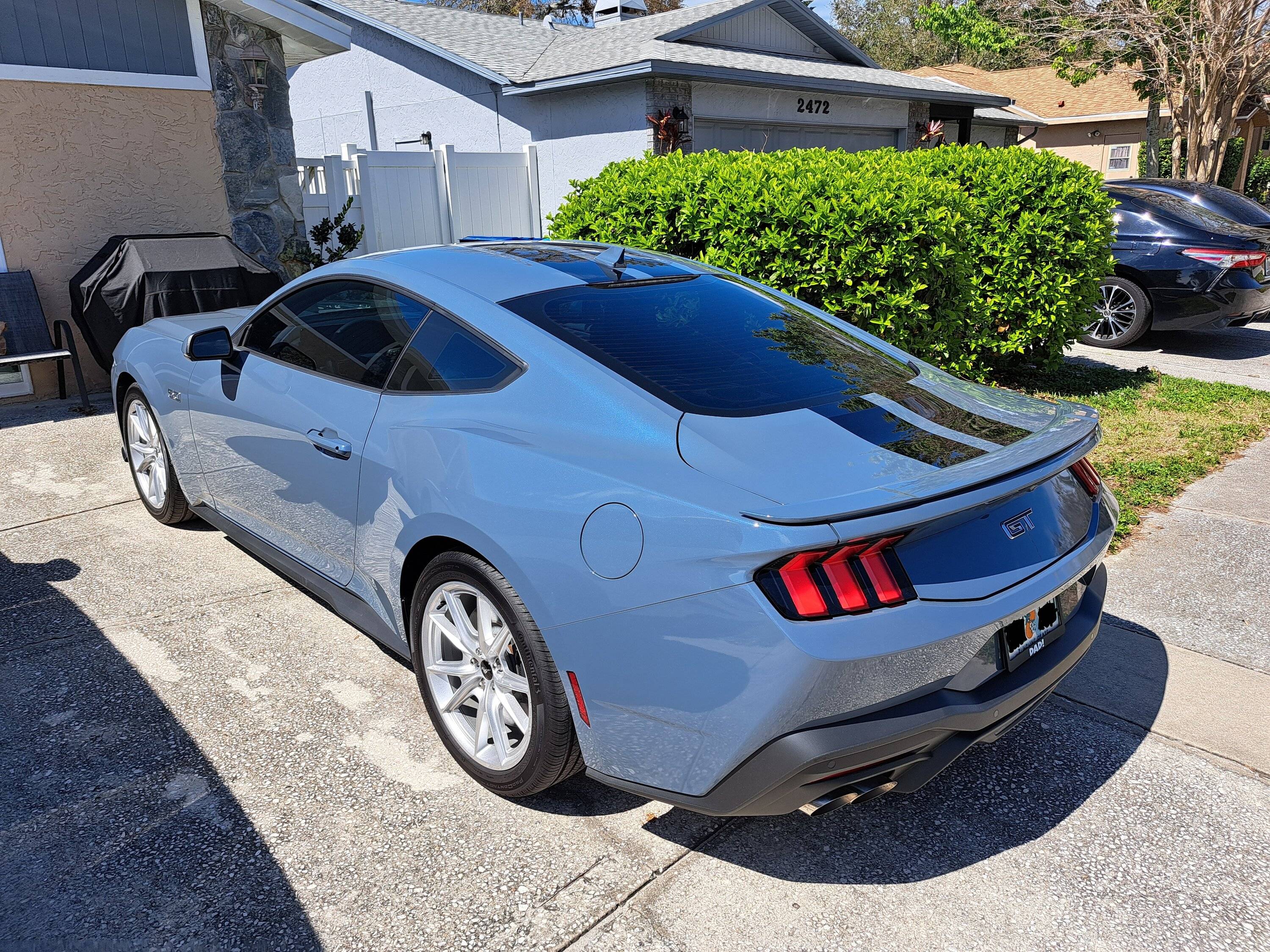 S650 Mustang Rally stripes installed 20250301_125905~2