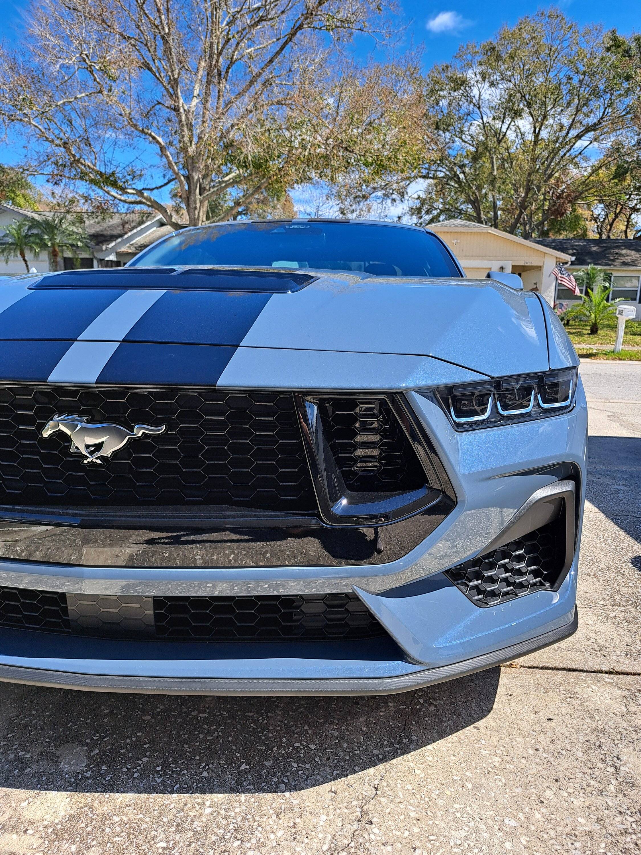 S650 Mustang Rally stripes installed 20250301_125955