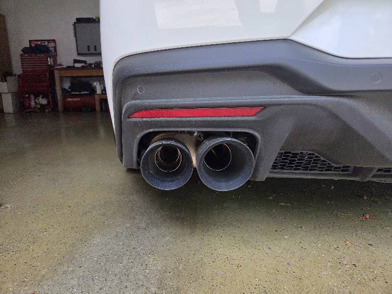 S650 Mustang Vapor Blue with 4" black tips 20250503_135502