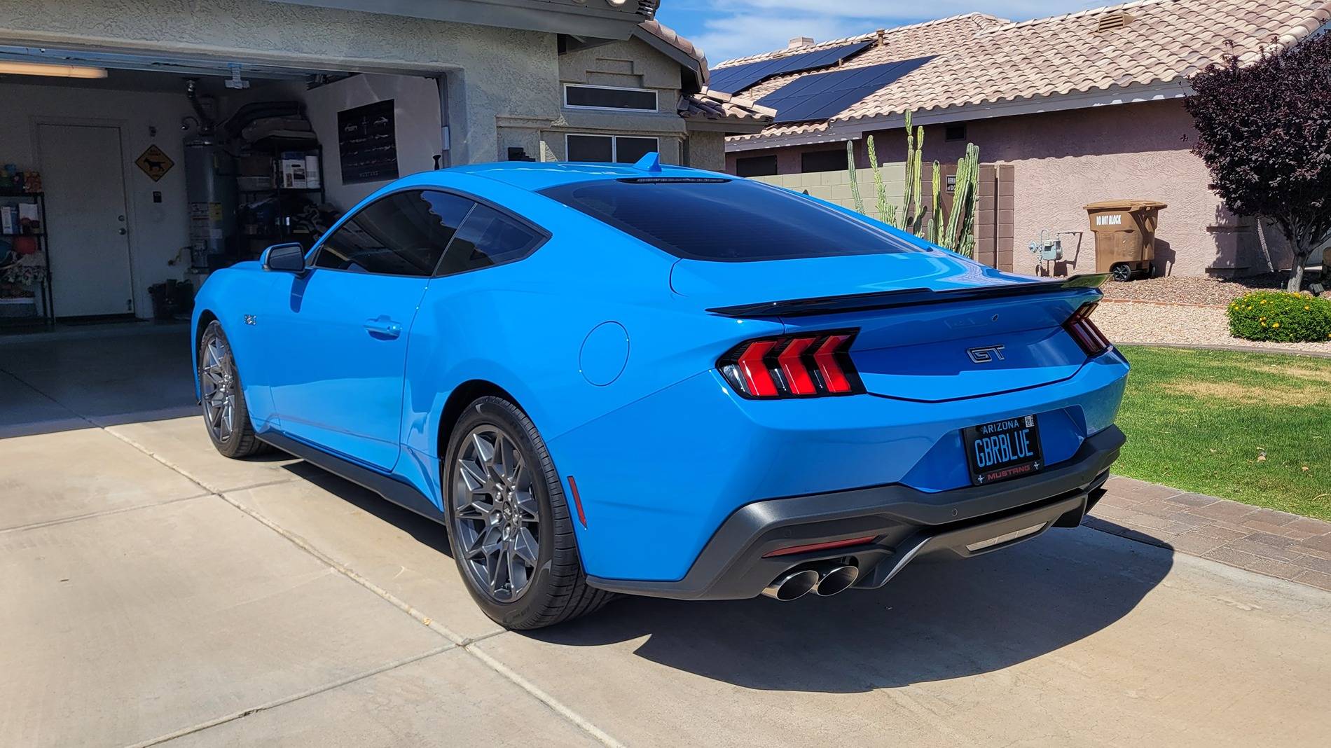 S650 Mustang Installed Air Design Spoiler + side stripes 20250524_145428