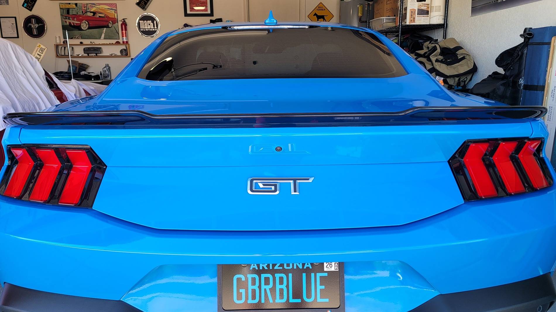 S650 Mustang Installed Air Design Spoiler + side stripes 20250524_160547