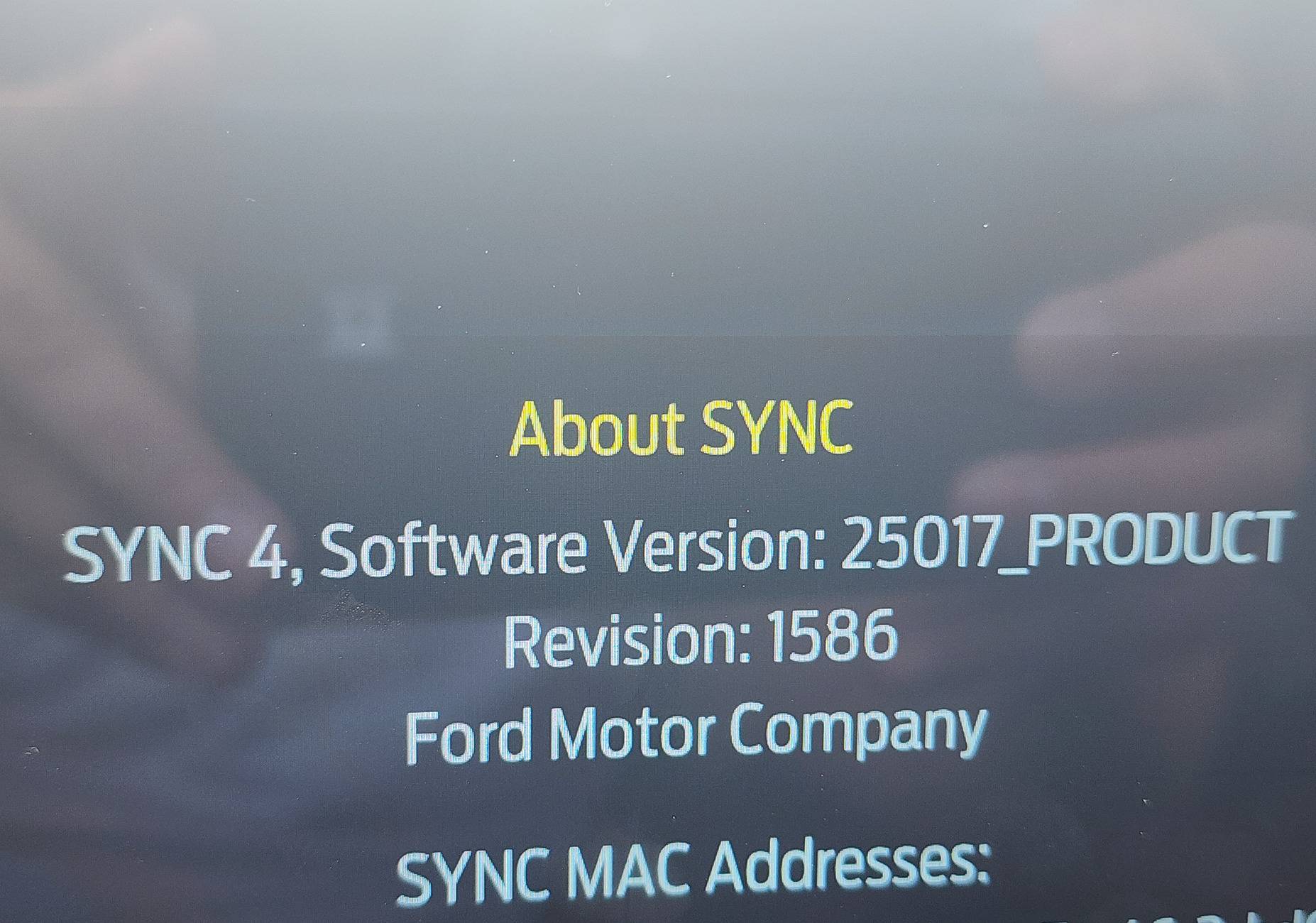 S650 Mustang Current Sync4 build information 20250616_125957