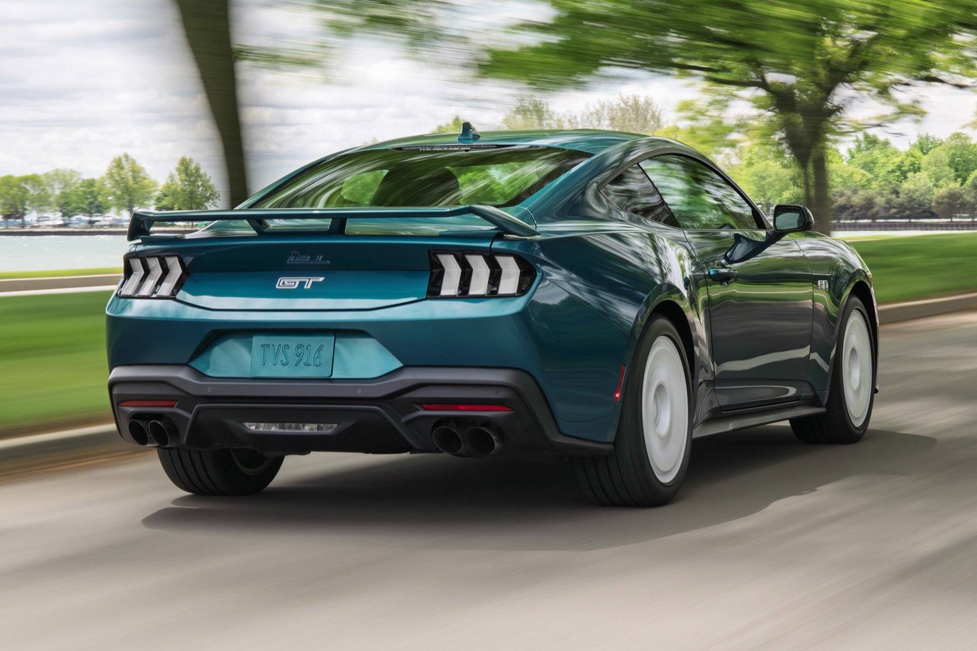 S650 Mustang 2026 FX Package revealed in new Adriatic Blue Metallic color 2026-Ford-Mustang-GT-FX-Package-Reveal-Photos-Exterior-008-rear-three-quarters-tail-lights