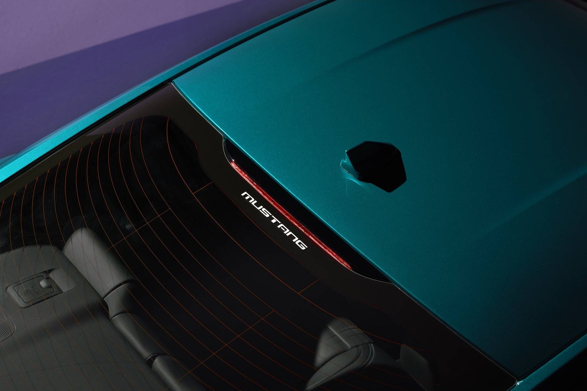 S650 Mustang 2026 FX Package revealed in new Adriatic Blue Metallic color 2026-Ford-Mustang-GT-FX-Package-Reveal-Photos-Exterior-015-roof-third-brake-light-Mustang-scri