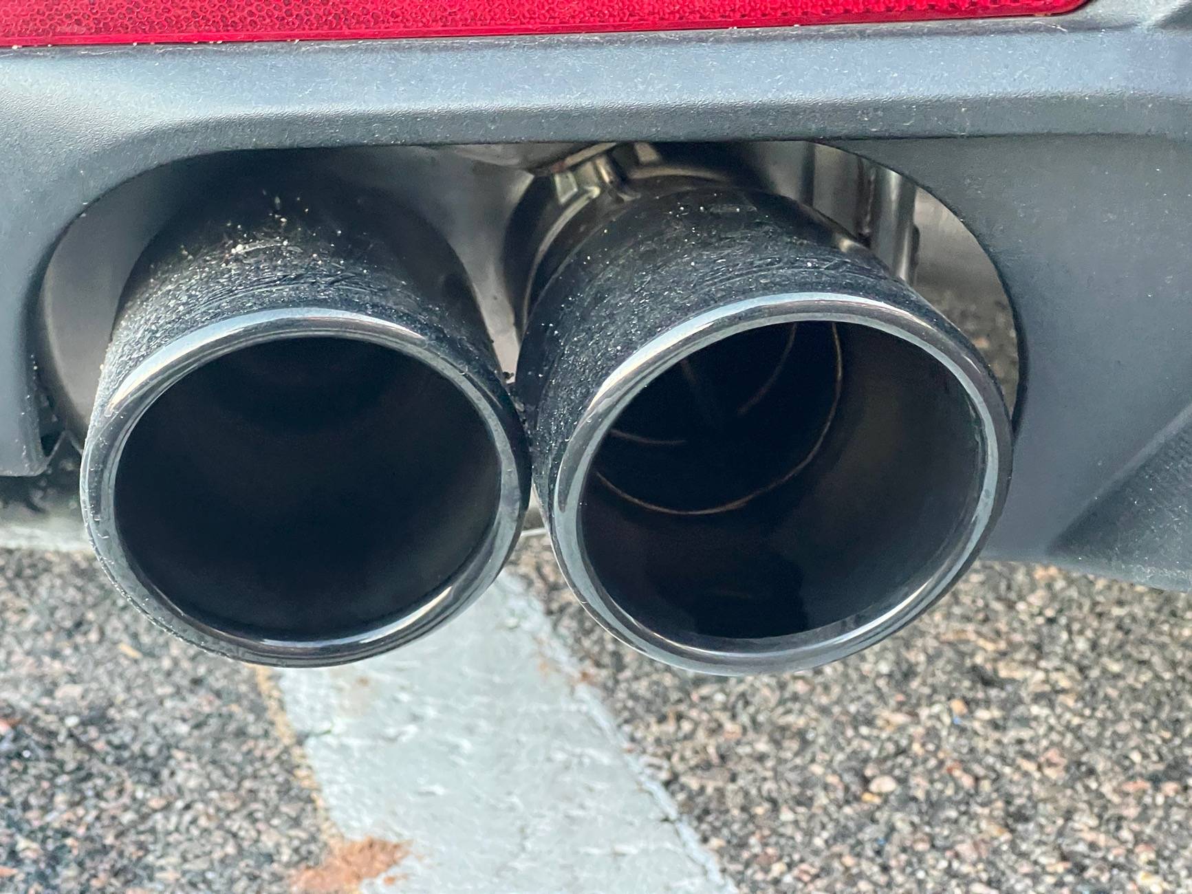 S650 Mustang Borla Atak Catback exhaust tips sticking together 234C3B8B-28D3-491F-9553-49DB46C88263