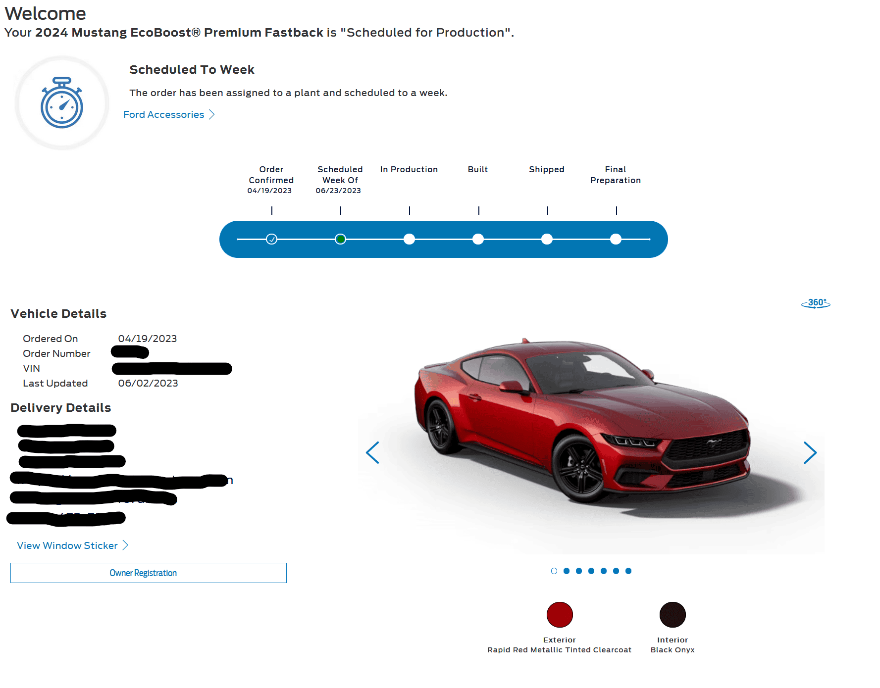 S650 Mustang In production boys! As of 6/7 ordered 4/2. 623BuildDate