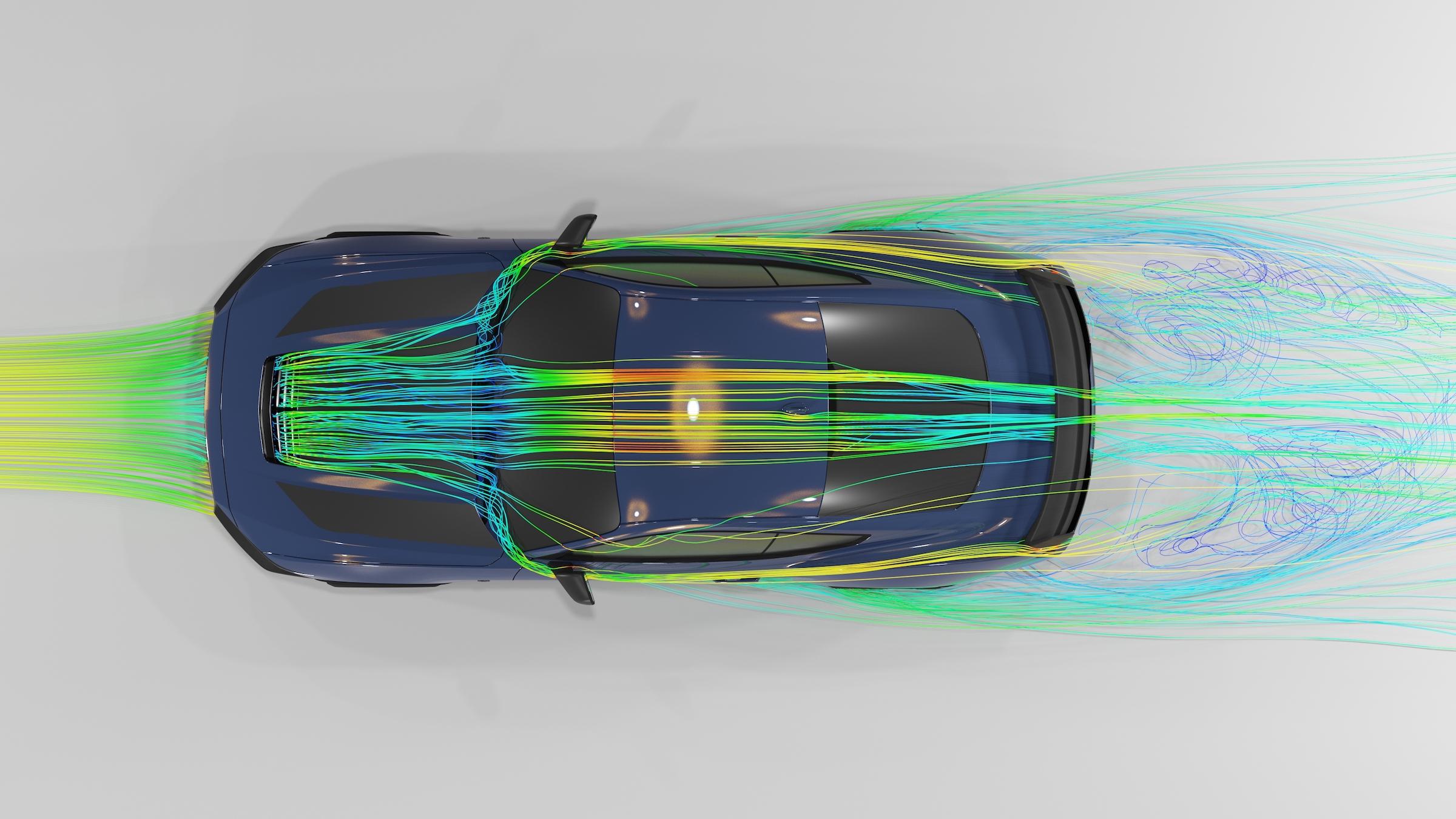 S650 Mustang Mustang Dark Horse Was Shaped by Ford's New Cutting Edge 200 MPH Wind Tunnel Aero visualizations_Mustang Dark Horse_03