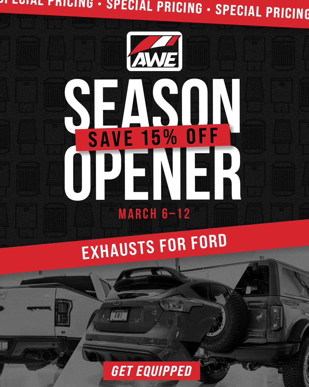 S650 Mustang AWE Season Opener Special Pricing is Live! Bronco_season opener