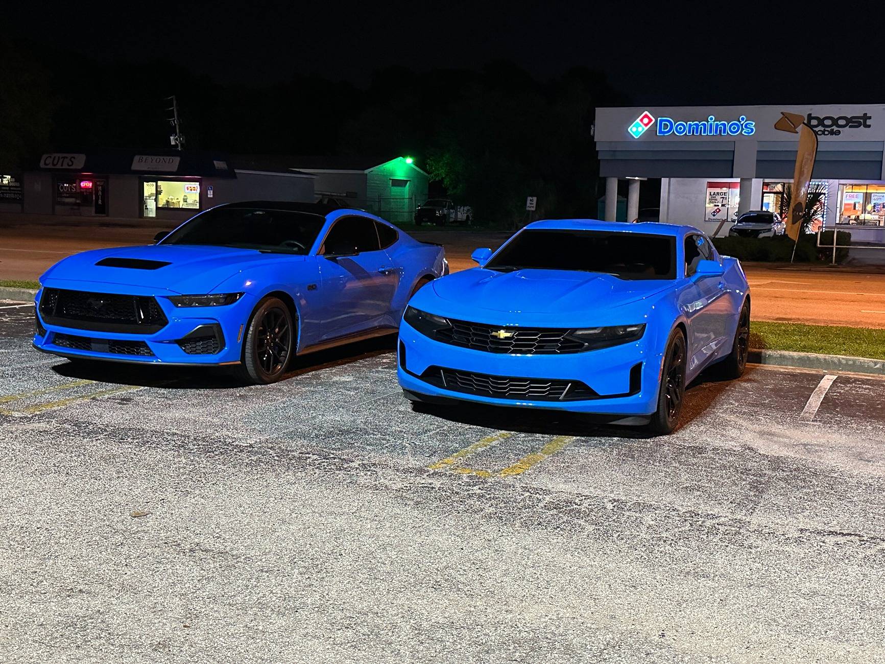 S650 Mustang My twin found me -- 2024 GT Grabber Blue compare camaro