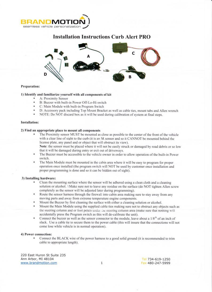 S650 Mustang Parking Sensor Test curb alert page 1