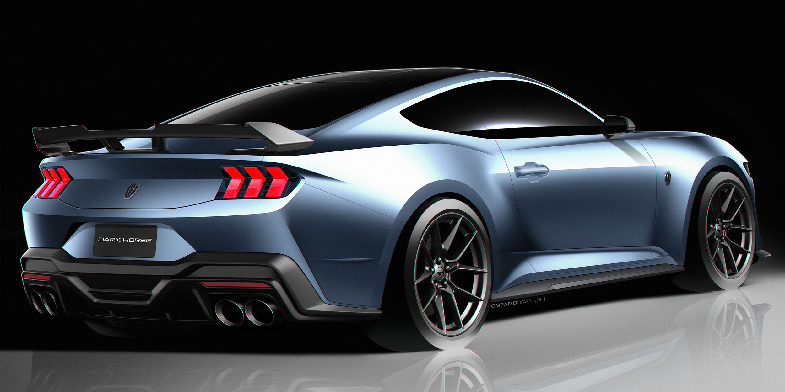 S650 Mustang Dark Horse Mustang in different colors sketches posted by Ford Performance dark horse mustang s650 rear