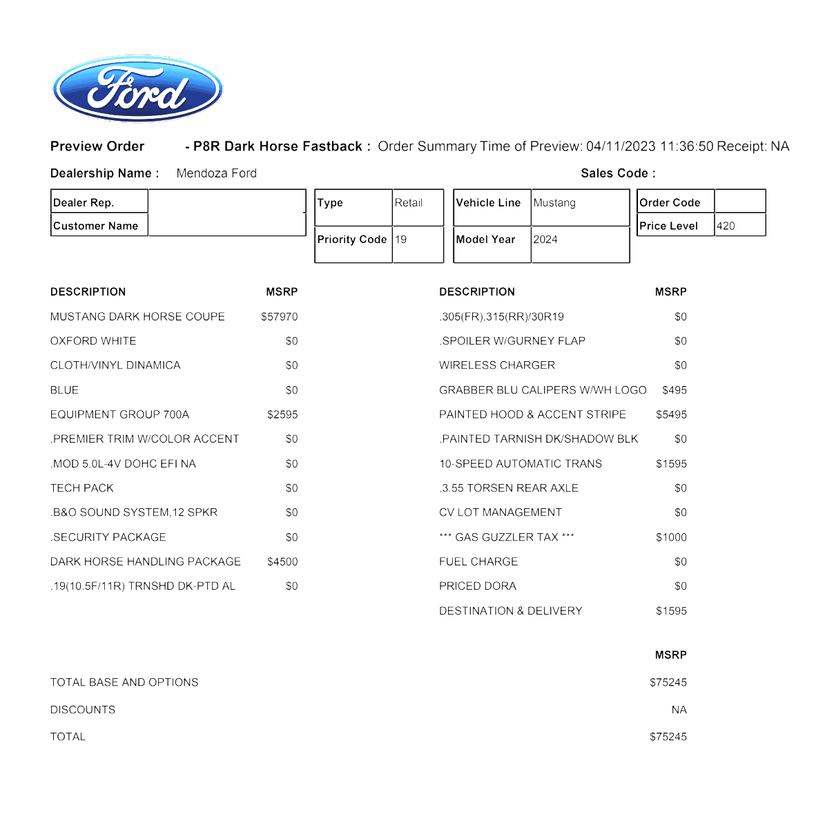 S650 Mustang 2024+ Mustang S650 Orders Tracking List & Stats [Enter Yours!] Dark Horse Order
