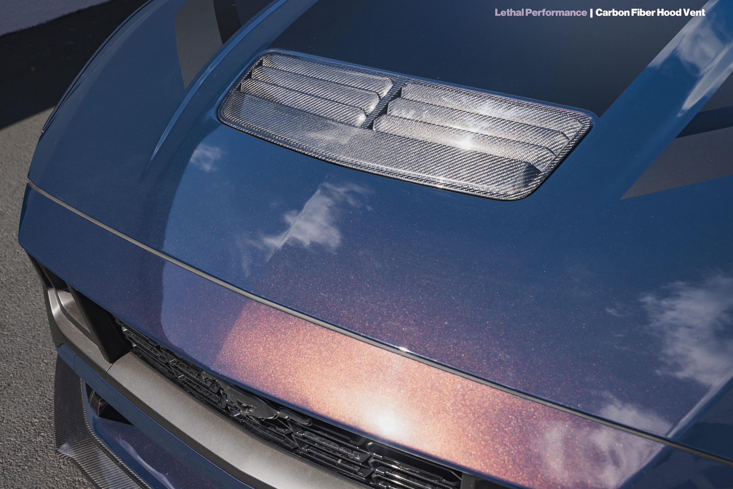 S650 Mustang New Lethal Performance Carbon Fiber products for your 2024 Mustang! darkhorsecarbonfiberhoodvent-1-